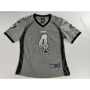 Las Vegas Raiders Women's Sz S Derek Carr #4 Leopard Elite‎ Drift Jersey Rare!